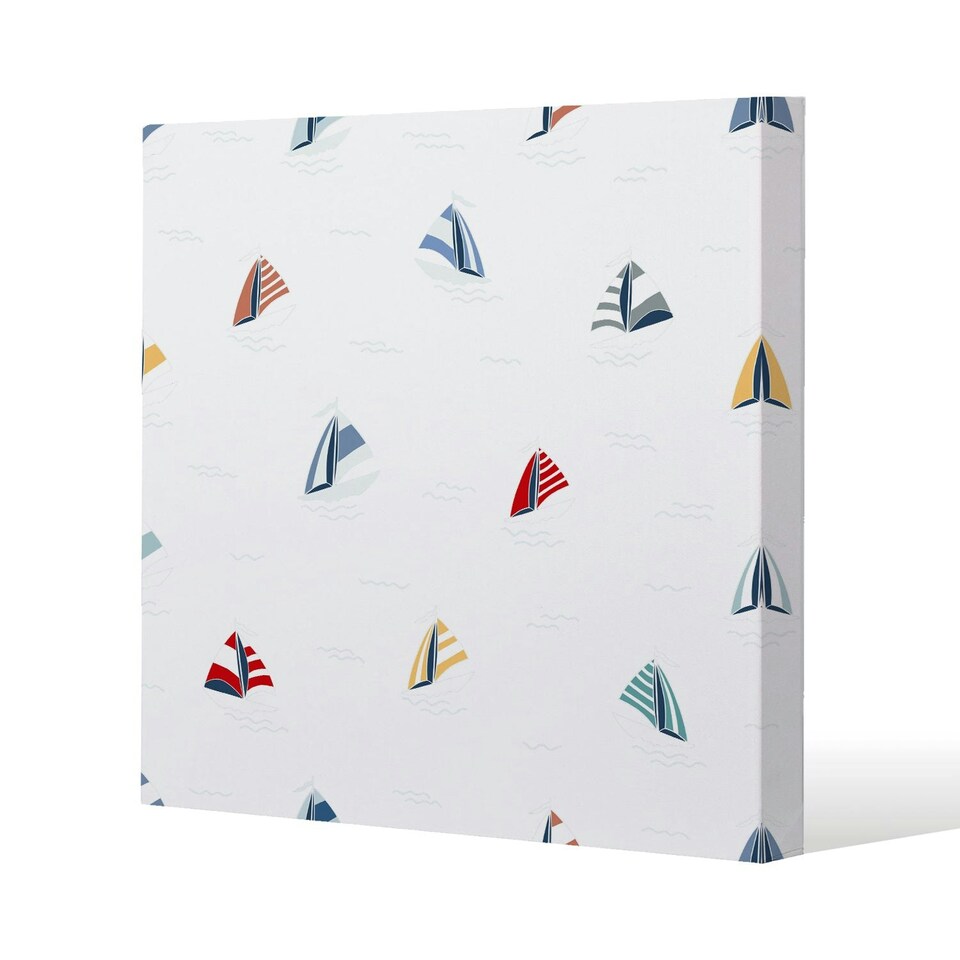 image 1 of Striped Sailboats (Canvas Print) 114 x 114 x 4cm