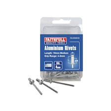 Faithfull Aluminium Rivets - Multi Colour - 4mm Medium (Pack of 100)
