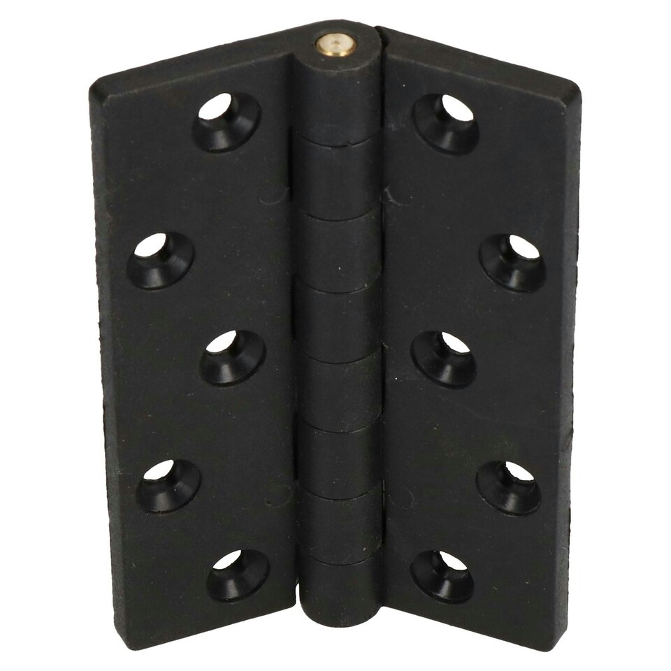 image 1 of Black Reinforced Nylon Plastic Hinge 67x102mm Italian Made Industrial Quality 2PK Black