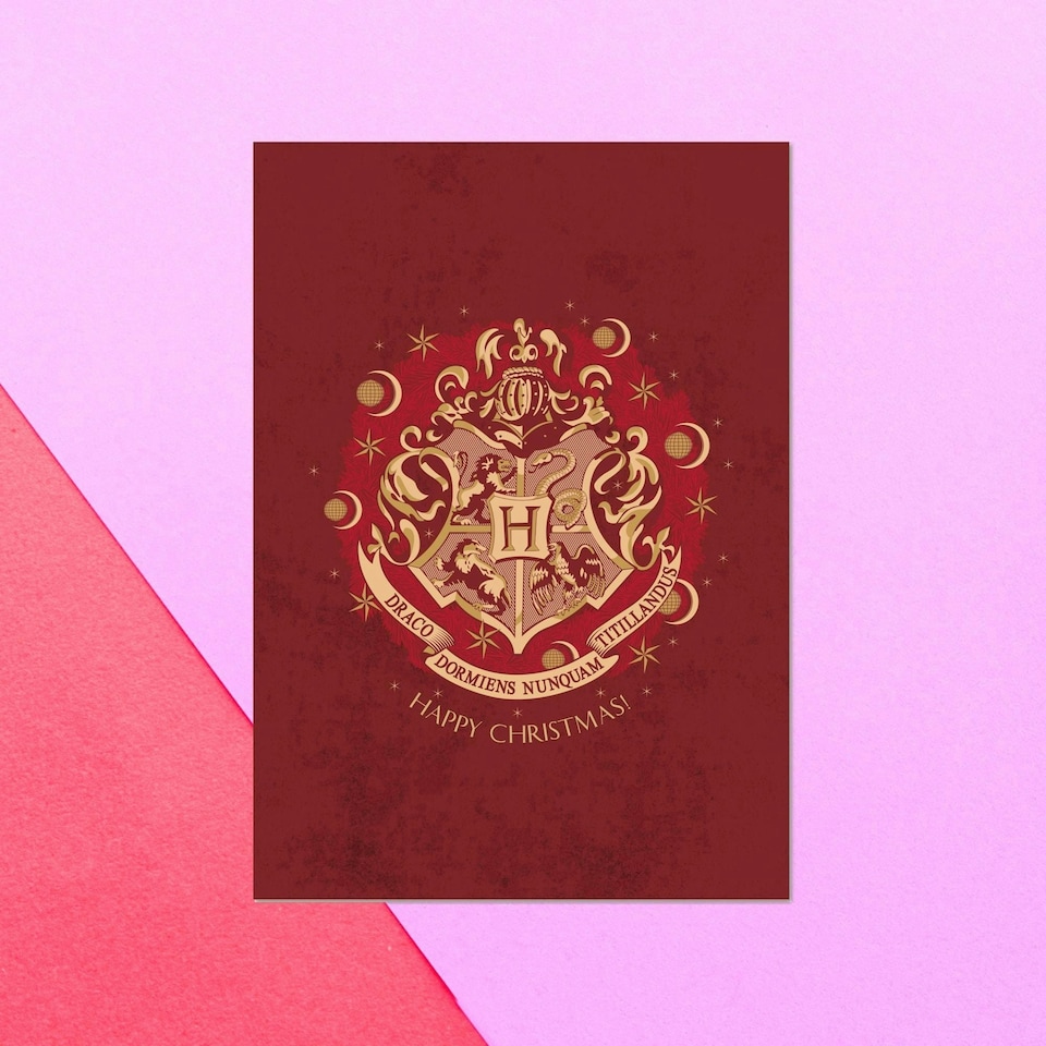 Official Harry Potter Crest Happy Christmas Greetings Card