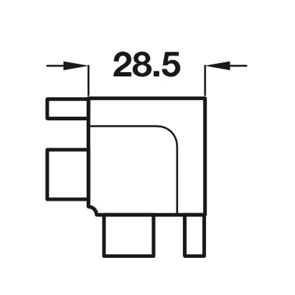 image 1 of FittingsCo, Gola J Internal Corner Connector for Handleless Kitchen Profiles, Anthracite Anodised