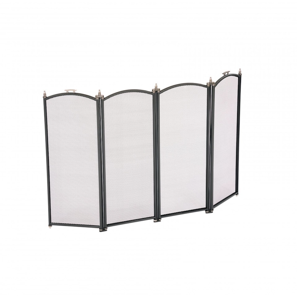 image 1 of Heavy Duty Steel 4 Panel Fire Screen Spark Guard