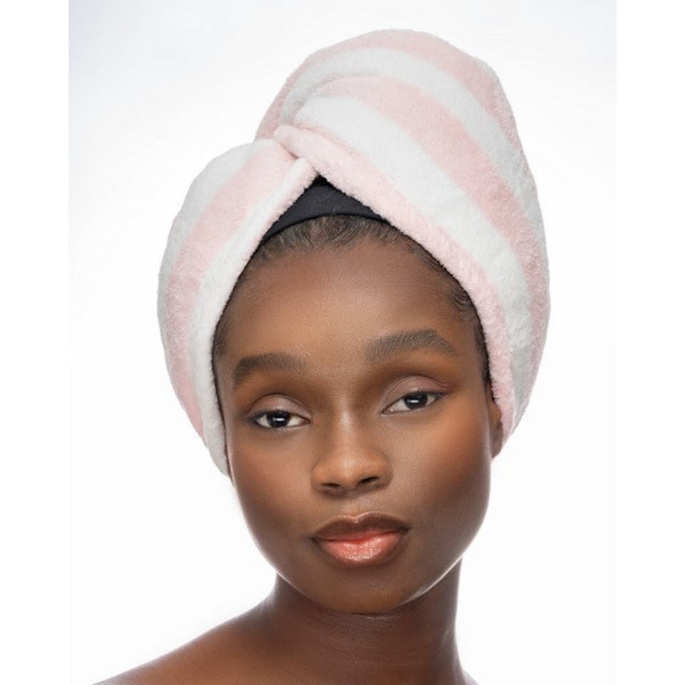 image 1 of Brushworks Luxury Microfibre Hair Towels 2 Pack Pink | Pink | Bath towel
