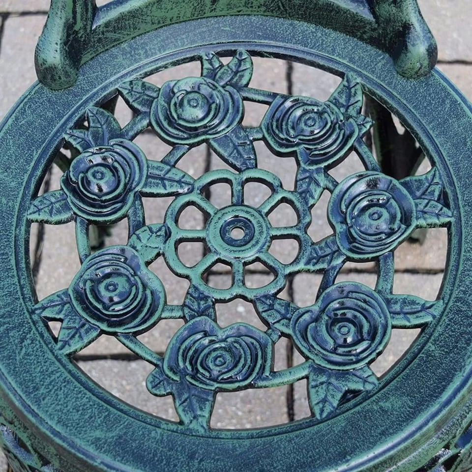 image 1 of Bistro Set Outdoor Patio Garden Furniture Table and 2 Chairs Metal