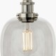 image 5 of Antique Silver Metal and Smoked Glass Pendant Grey | Clear | W17xD17xH120cm