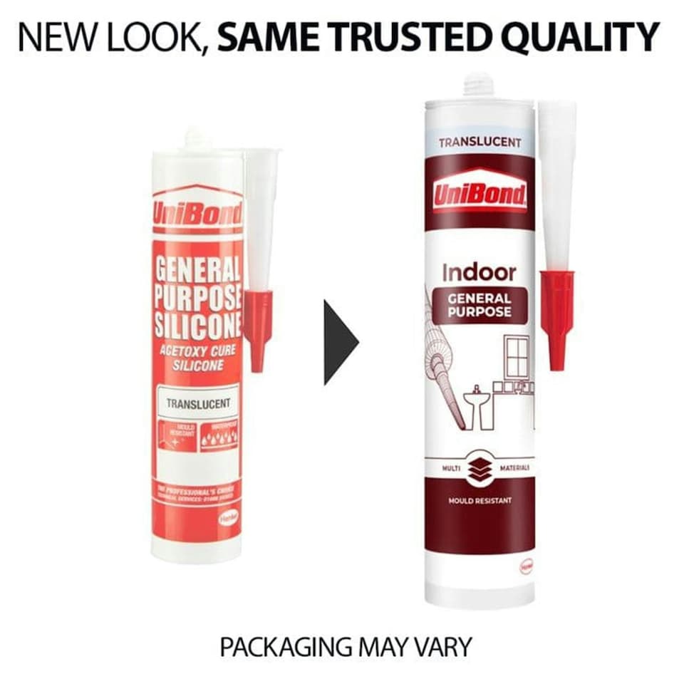 image 1 of UniBond General Purpose Weatherproof Sealant Cartridge Translucent, 273g
