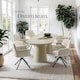 image 8 of Swivel Chair Lenia in Upholstered Velvet Look with Thick Padding | Cream | velvet cream/black | 4