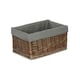image 2 of Medium Antique Wash Grey Cotton Grey Lined Willow Storage Baskets | Grey | Grey