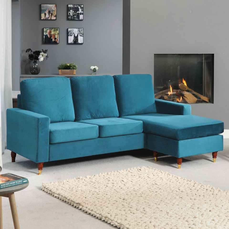 image 1 of Hendrick Reversible Corner Sofa - Teal