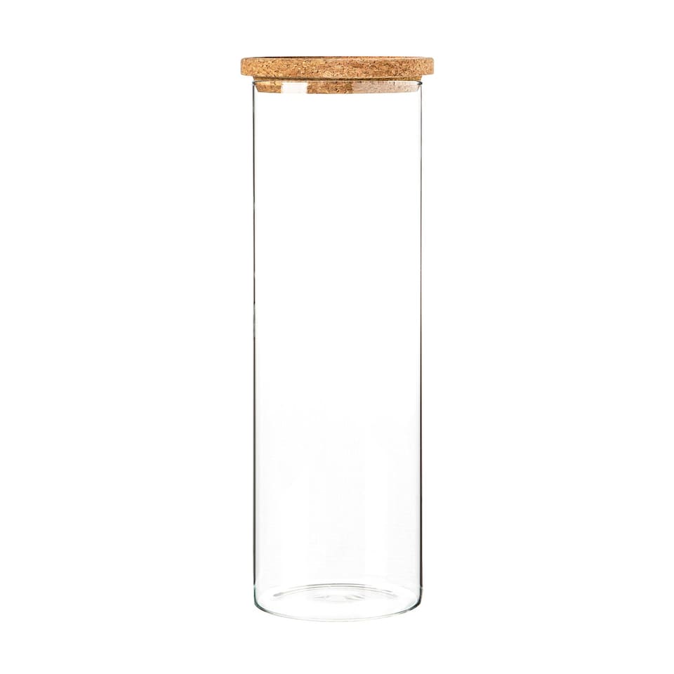 image 1 of Argon Tableware Glass Storage Jars with Cork Lids - 2 Litre - Pack of 3