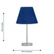 image 5 of Set of 2 Chrome Stick Table Lamps with Navy Blue Fabric Shades Chrome | Blue