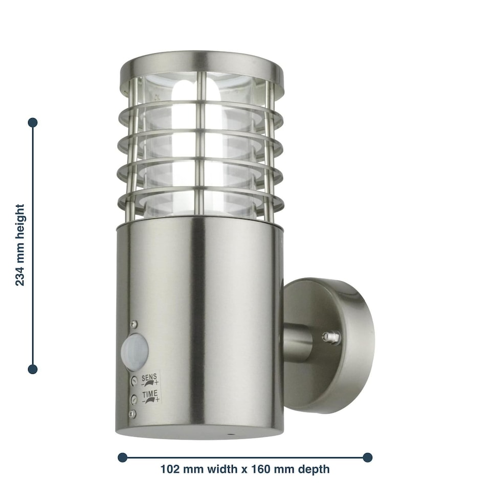 image 1 of Bloom - Brushed Stainless Steel Outdoor Motion Sensor Light | Grey | Clear | 1