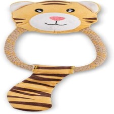 Beco Recycled Soft Tiger Dog Toy with Tug Rope Large