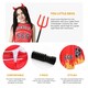 image 2 of Devil Cheerleader Costume - Facepaint, Bloody Tights, and Pom Poms | Red | XL