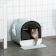 image 6 of PawHut Cat Litter Box Kitten Litter Tray w/ Lid, Scoop, Filter, Flap Door
