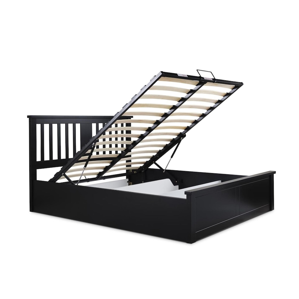 image 1 of Painted Wood King Size Ottoman Bed  in Black