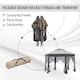 image 4 of Outsunny 3x4m Hexagon Gazebo w/ Mesh Curtains Outdoor Garden, Khaki