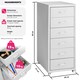 image 6 of Filing Cabinet - made of steel, 4 wheels, 6 drawers, label holders, easy assembly Grey | Light Grey