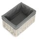 image 6 of White Wash Grey Lined Open Storage Basket Small | Grey | Grey