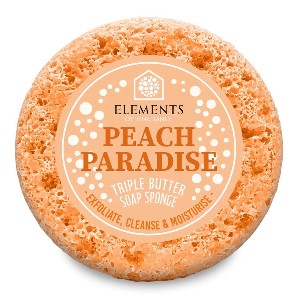Elements of Fragrance Triple Butter Soap Body Buffer Sponge - Peach Paradise
