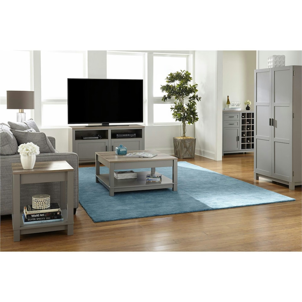 image 1 of Carver TV-Stand with Storage Grey Grey | Grey