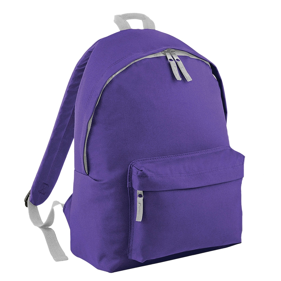 image 1 of Bagbase Childrens/Kids Fashion Backpack - Purple/Light Grey - One Size