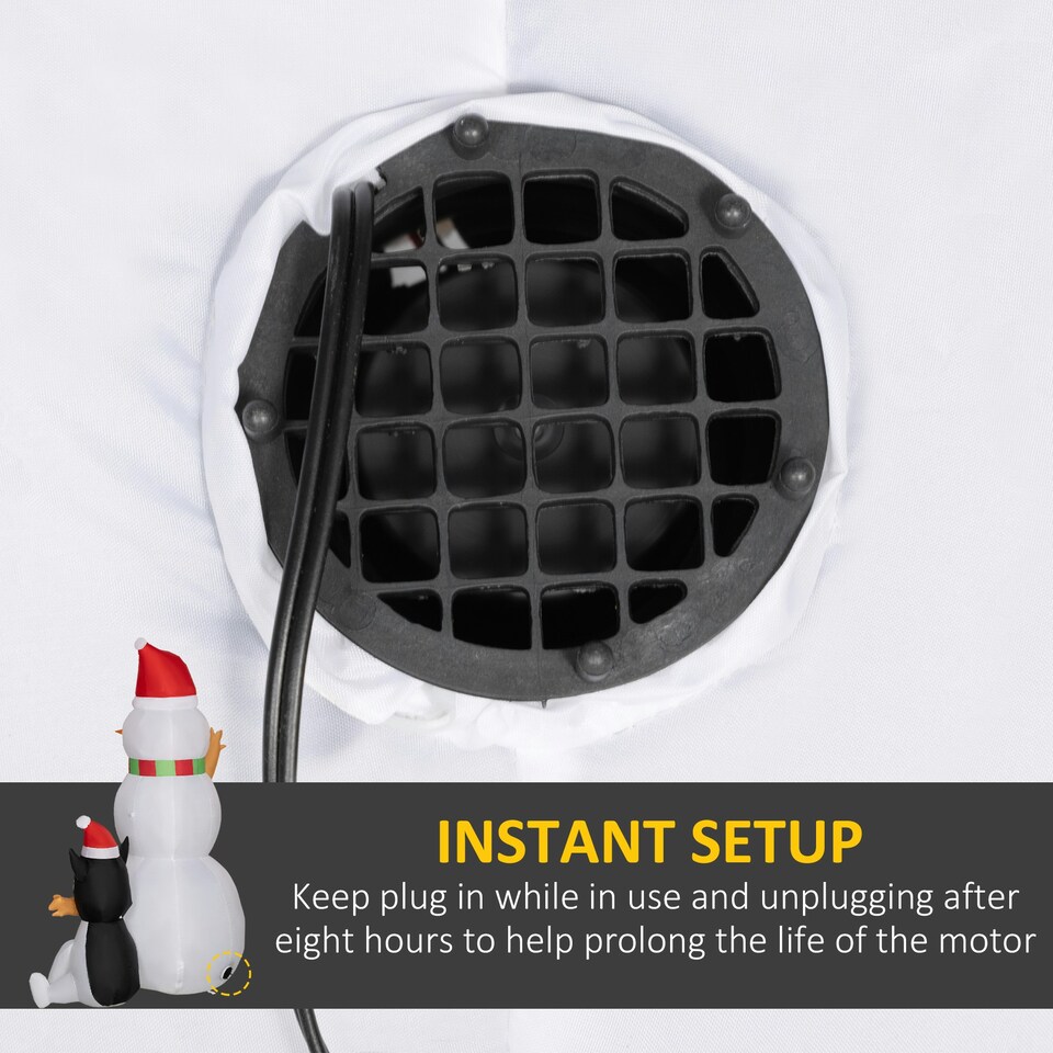 image 1 of Outsunny 6.2FT Christmas Blow Up Snowman with Dog for Garden Party Outdoor