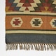 image 3 of Homescapes Lucea Orange and Blue Kilim Runner Wool Rug - 80 x 180 cm