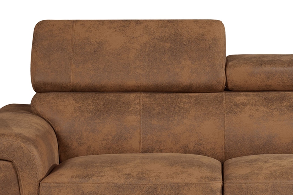 image 1 of Faux Leather Suede Brown 2 Seater Sofa PORTLAND