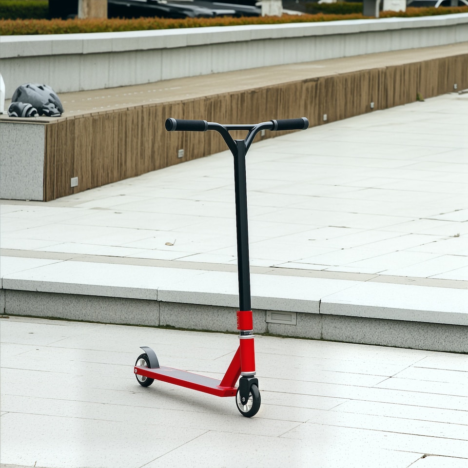 image 1 of HOMCOM Stunt Scooter Entry Level Tricks Scooter for 14+ Beginners, Red