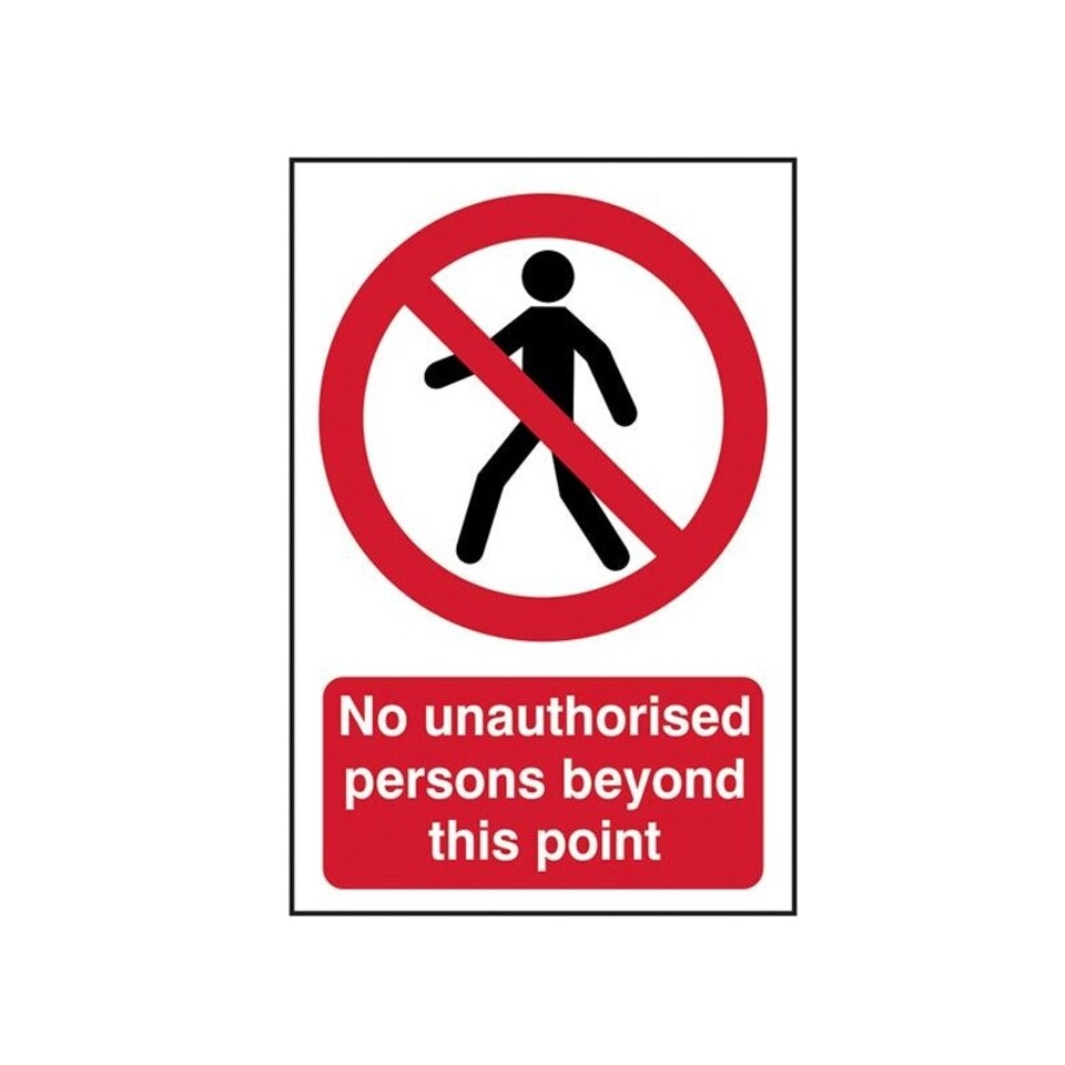 Scan Sign: No Unauthorised Persons Beyond This Point - Multi Colour - 400 x 600mm