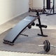 image 4 of Sit-Up Bench Cuttler - 6 positions, padded leg brace, foldable, inc. 2 dumbbells and elastic bands