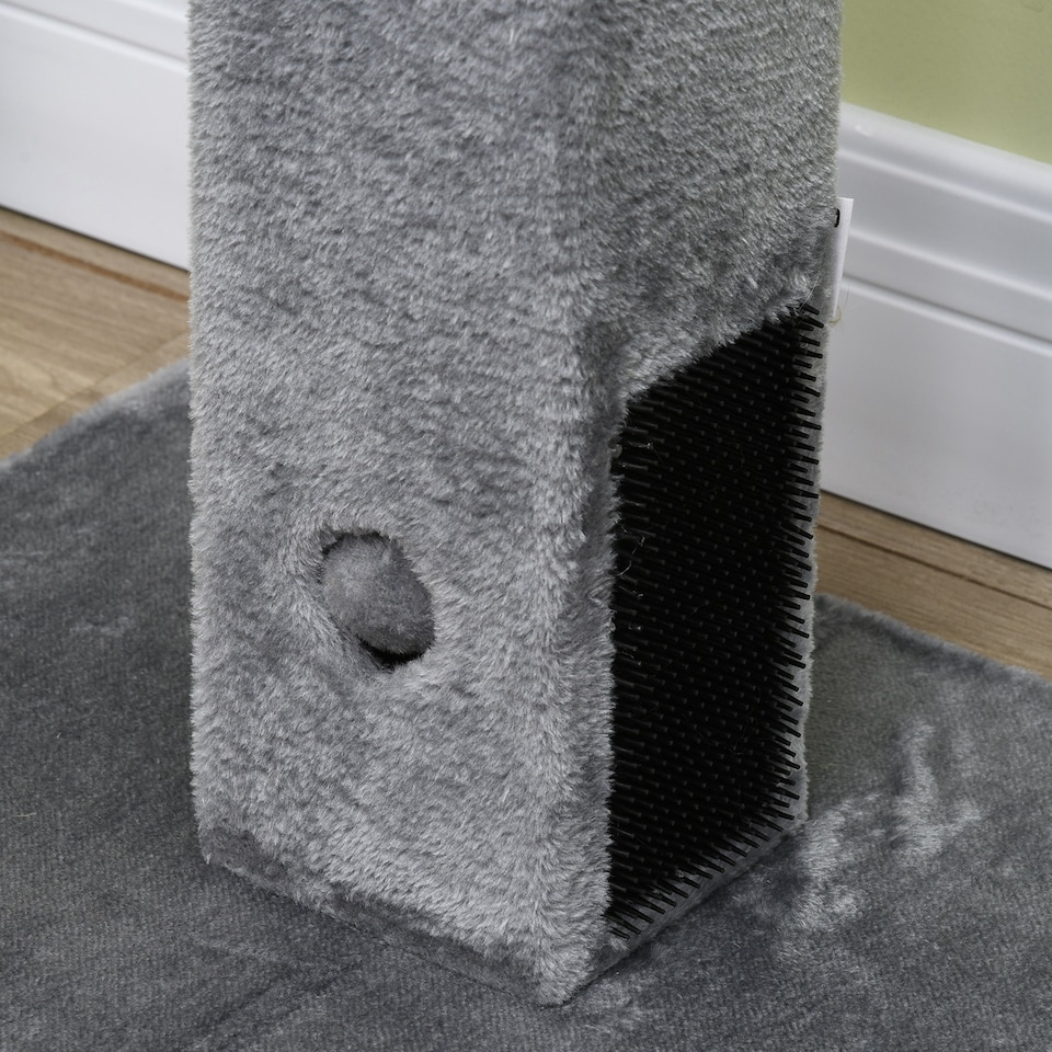 image 1 of PawHut 79cm Jute Scratcher Climber with Toy, Self Grooming Brush