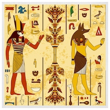 Egyptian drawings (Picture Frame) White | S