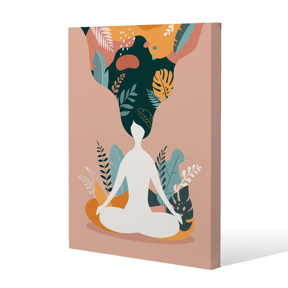 image 1 of mindfulness, meditation and yoga Woman (Canvas Print) 77 x 51 x 4cm