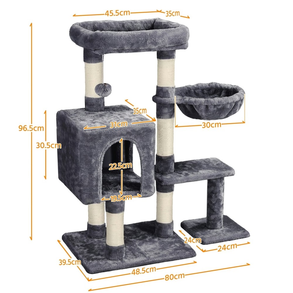 image 1 of Yaheetech 4-Level Cat Tree Condo with Perch Dark Grey