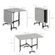 image 7 of HOMCOM Drop Leaf Table with Wheels Folding Dining Table for Small Spaces, Grey