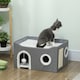 image 2 of PawHut Cat Cave with Fluffy Ball and Scratch Pad for Indoor Pets