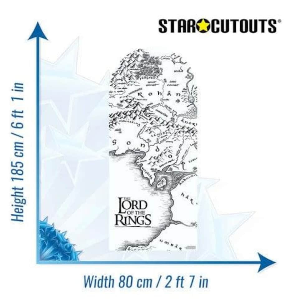 image 1 of Lord of the Rings Black & White Map Single Backdrop Cardboard Cutout 185cm