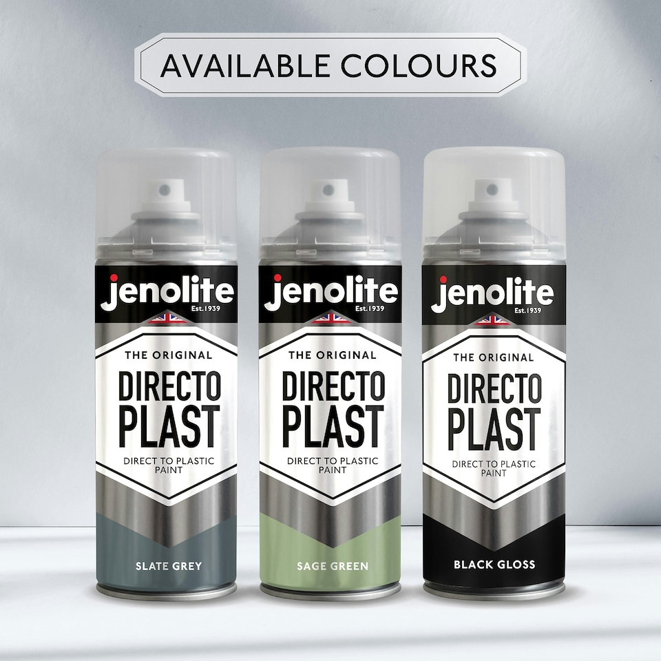 image 1 of Jenolite Directoplast Multi-Surface Paint - White Gloss - 400ml Spray Can - 3-Pack