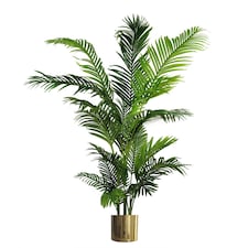 180cm Artificial Palm Tree Extra Large Gold Metal Planter