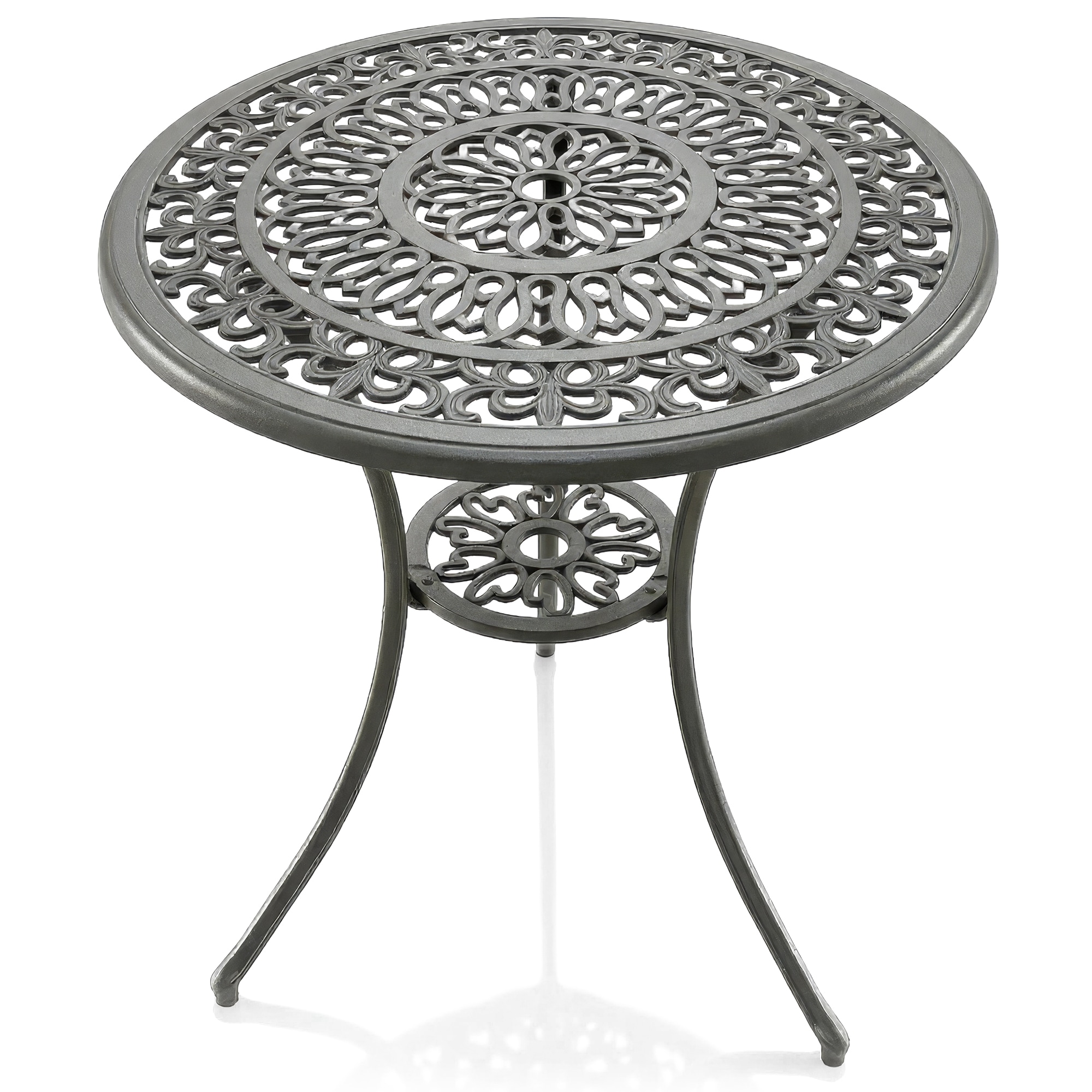 Centurion Supports POSITANO Garden and Patio Grey Cast Aluminium Bistro Table | Grey | Grey