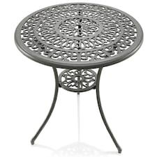 Centurion Supports POSITANO Garden and Patio Grey Cast Aluminium Bistro Table | Grey | Grey