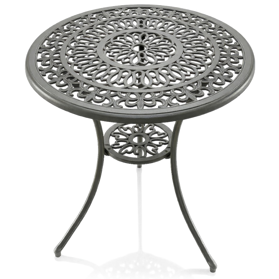 image 1 of Centurion Supports POSITANO Garden and Patio Grey Cast Aluminium Bistro Table | Grey | Grey