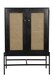 image 2 of Rattan 2 Door Highboard Cabinet - Mango Wood/Iron - L45 x W80 x H120 cm - Black Finish with Natural Rattan - Assembly Required