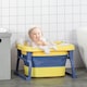 image 1 of HOMCOM Foldable Baby Bathtub for Newborns Infants Toddlers w Stool - Yellow