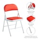 image 2 of Set of 2 Folding Dining Chairs Metal Frame Padded Seats