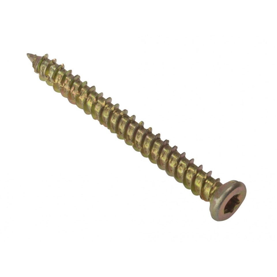 Forgefix Concrete Frame Screw - Zinc Yellow Passivated - 7.5 x 42mm Box 100