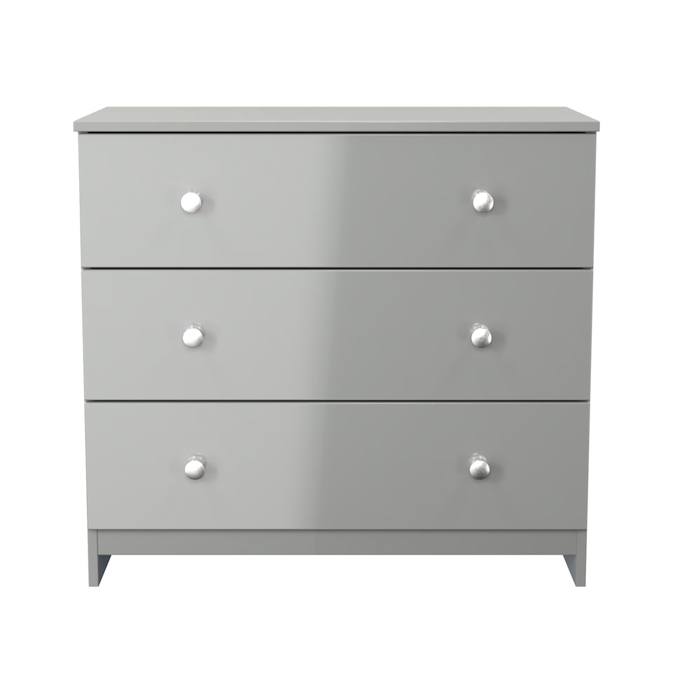image 1 of Heydon 3 Drawer Chest of Drawers in Uniform Grey & Dusk Grey (Ready Assembled) | Grey | Uniform Grey & Dusk Grey