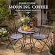 image 9 of Mosaic Bistro Set Three Piece Folding Outdoor Table and Chairs for Balcony Patio and Small Garden Dining